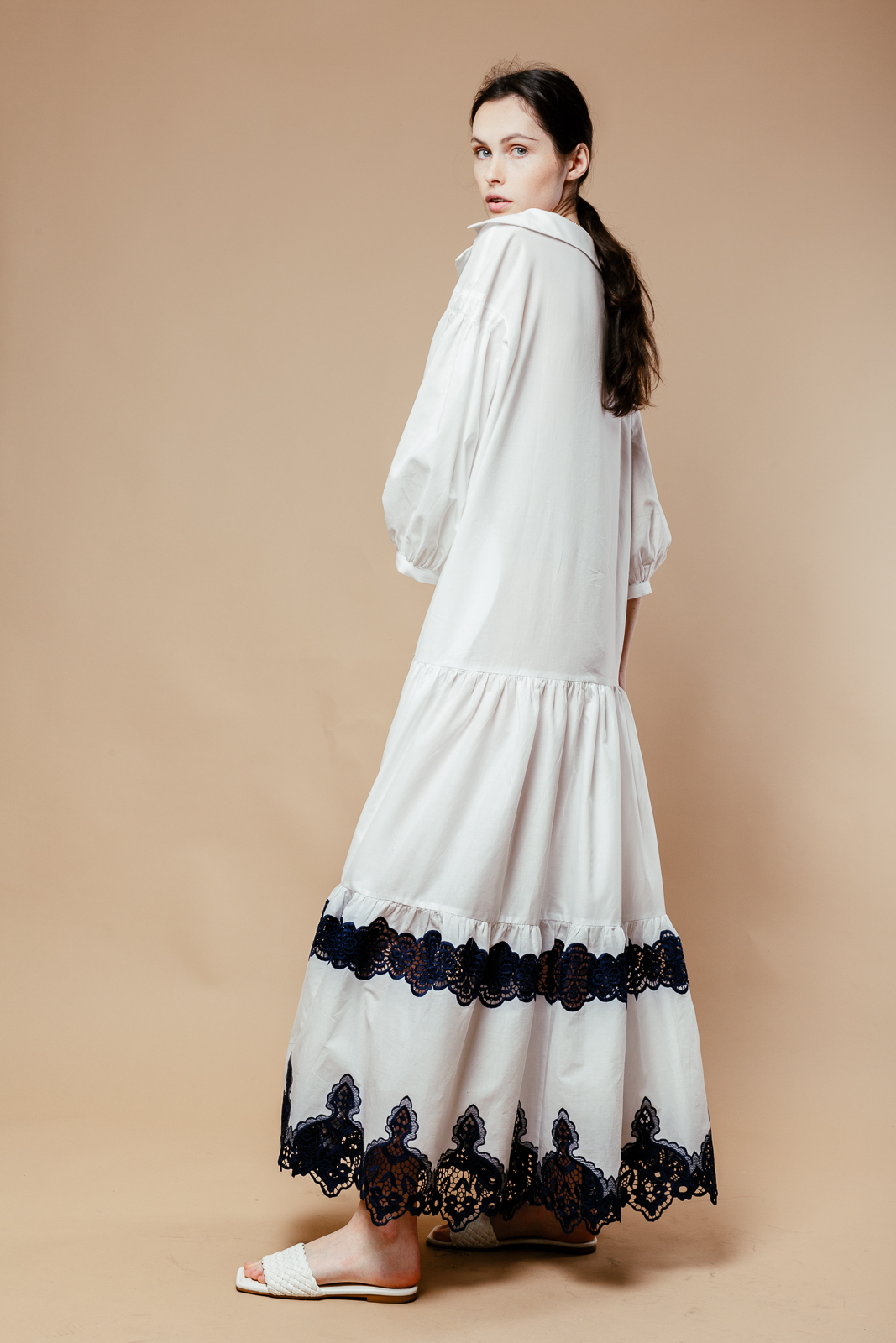 Organic cotton maxi dress with embroidery Amaya
